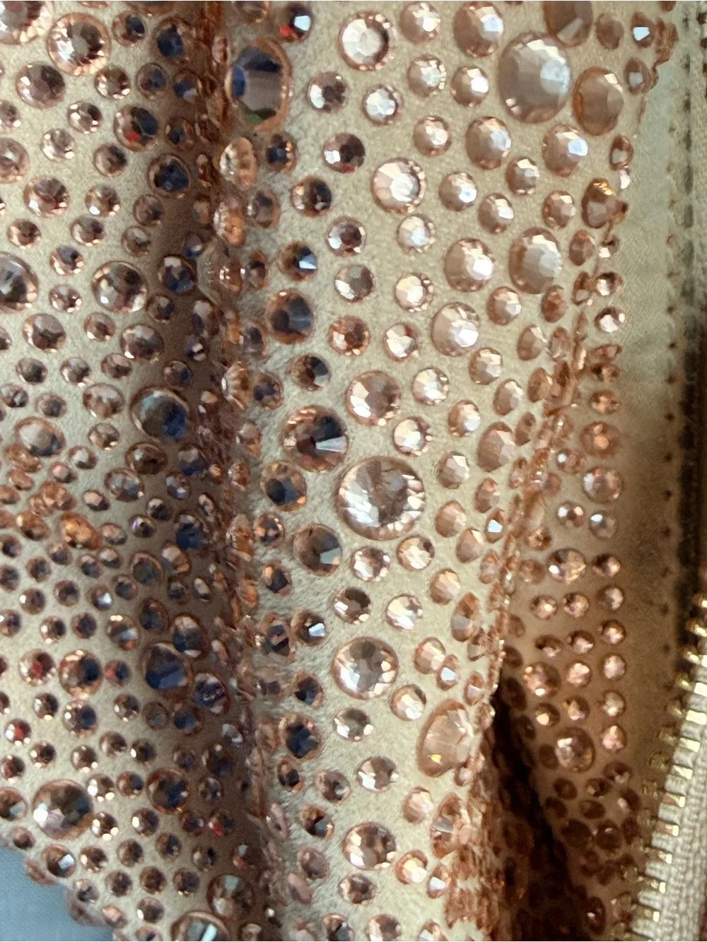 Sparkling Rose Gold Hobo Bag with Gold Chain - Picture 14 of 15